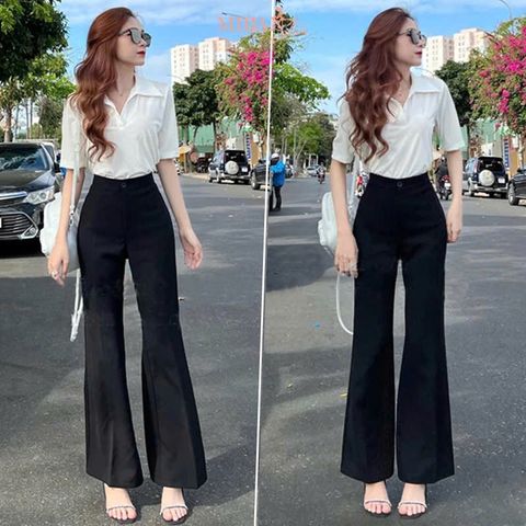 quần loe công sở chất tuyết mưa