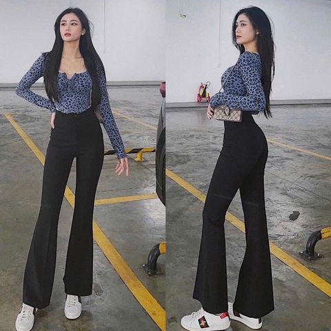 quần loe công sở chất tuyết mưa