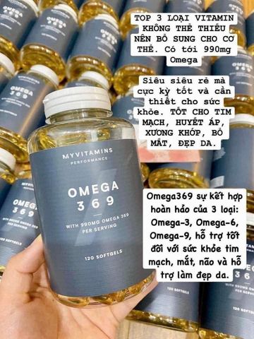 Viên uống Myvitamins Omega 3 6 9 120v hàng cam kết chuẩn