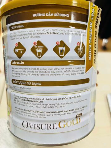Sữa Hạt Ovisure Gold Bổ Sung Dinh Dưỡng & Canxi Cho Xương 650g - Sản Phẩm Thực Vật Dinh Dưỡng Cao Cấp, Ngon, Dễ Uống