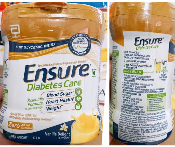 Sữa Bột Ensure Diabetes Care 375g - Dinh Dưỡng Chuyên Dụng Cho Người Tiểu Đường Hương Vani - Sản Phẩm Chất Lượng Từ Mỹ