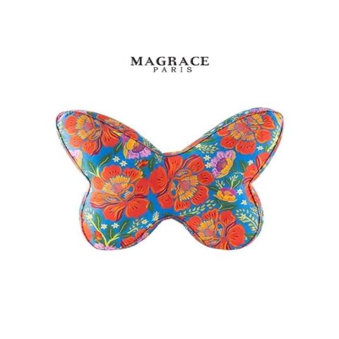 Gối Tựa Lưng Magrace Paris Hình Bướm Vintage Nền Vàng - Trang Trí Độc Đáo, Êm Ái, Phong Cách Châu Âu