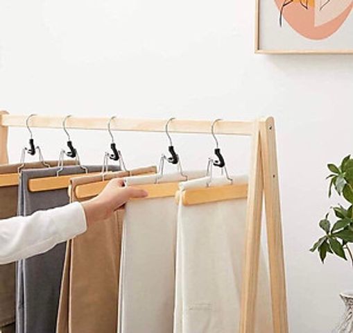 Mắc Treo Quần Áo Songmics - Set 12 Chiếc Hangers Gỗ Chống Trượt, Chắc Chắn Cho Quần & Váy, Không Nhăn, An Toàn Cho Sức Khỏe