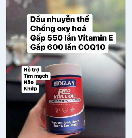 Dầu Omega 3 Bioglan Red Krill Oil 60 viên - Hỗ trợ sức khỏe tim mạch và giảm viêm khớp từ nhuyễn thể tự nhiên, xuất xứ Úc