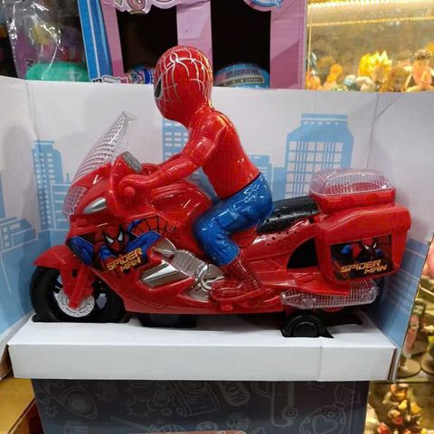 Siêu Nhân Người Nhện Spider-Man Xe Máy Chạy Pin Có Đèn Nhạc - Đồ Chơi Sáng Tạo Cho Trẻ Em HX28198
