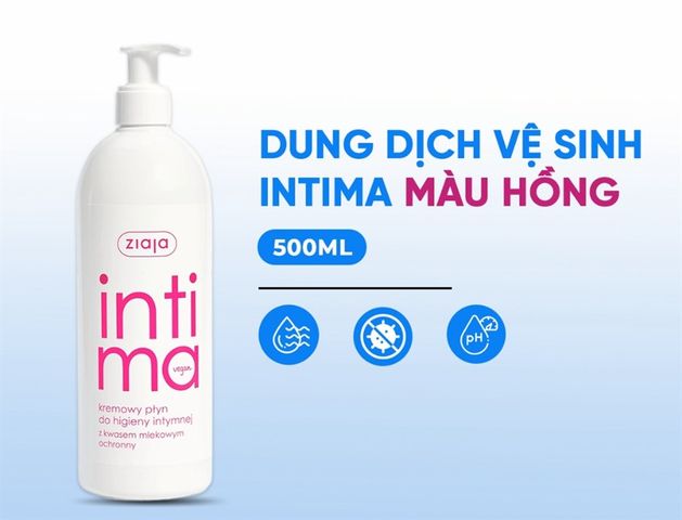 Dung dịch vệ sinh phụ nữ Intima nội địa Ba Lan 500ml xanh đậm và hồng