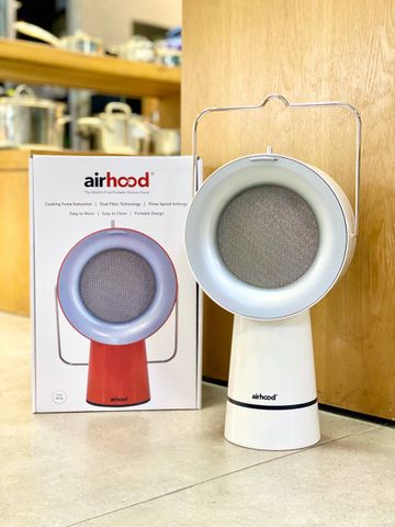 Máy Hút Mùi Di Động AirHood Màu Trắng Ngà - Thiết Kế Sang Trọng, Pin 180 Phút, Bộ Lọc Dầu và Khói, Đa Chế Độ Công Suất