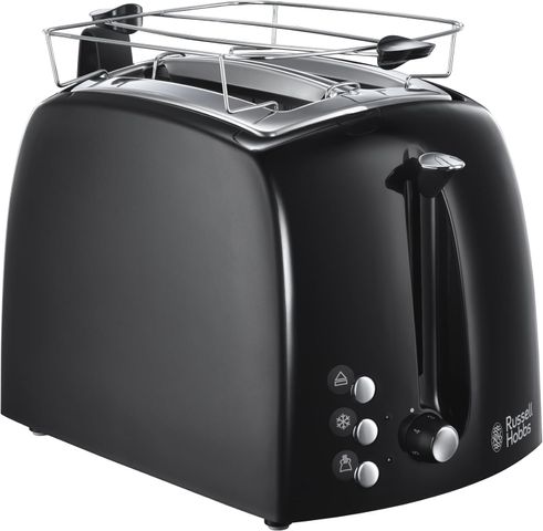 Máy Nướng Bánh Mỳ Russell Hobbs 850W Màu Đen - Điều Chỉnh 6 Mức Nướng, Kẹp Bánh Chất Lượng, Tự Động Định Tâm Bánh Mỳ