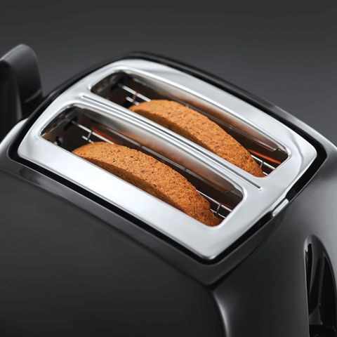 Máy Nướng Bánh Mỳ Russell Hobbs 850W Màu Đen - Điều Chỉnh 6 Mức Nướng, Kẹp Bánh Chất Lượng, Tự Động Định Tâm Bánh Mỳ