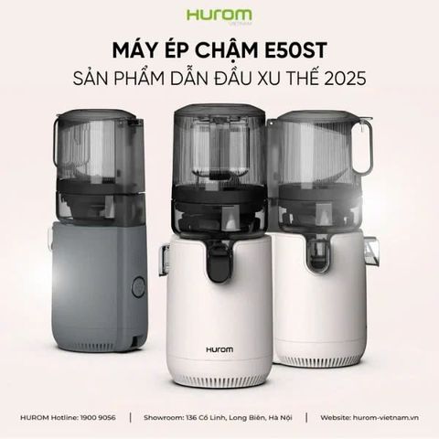 Máy Ép Chậm Hurom E50ST - Máy Ép Trái Cây Cao Cấp, Thiết Kế Thông Minh, Năng Suất Cao, Giữ Hương Vị Tươi Nguyên Chất, Màu Trắng
