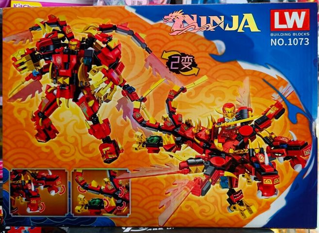 Bộ Đồ Chơi Lắp Ráp Ninja Rồng Xanh 1072 và Đỏ 1073 - Đồ Chơi Lego Tư Duy Sáng Tạo cho Trẻ Em, Quà Tặng Giải Trí Giáo Dục