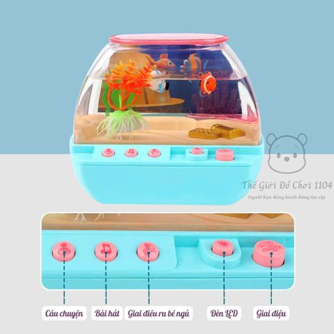 Đồ chơi bể cá mini kèm bộ câu cá, phát triển trí tuệ cho bé, hồ cá điện tử mô phỏng đại dương