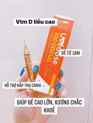 VITAMIN D3 Uvedose 100.000IU LIỀU CAO CỦA PHÁP DÙNG CHO TRẺ TỪ 18M 1 ống