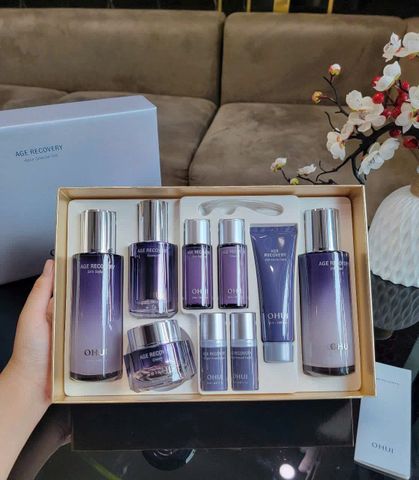 Bộ chăm sóc da Ohui Age Recovery 9 món - Dưỡng ẩm, giảm nhăn, trẻ hóa da với baby collagen - Sản phẩm dưỡng da cao cấp