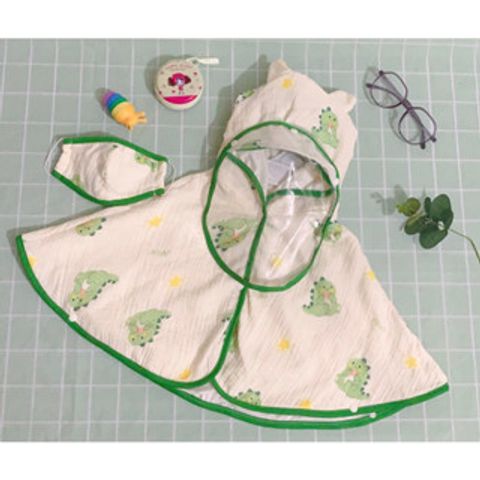Áo choàng nắng Muslin cho trẻ 6 tháng đến 4 tuổi - Kèm khẩu trang & kính chắn, thời trang mùa hè mát mẻ cho bé