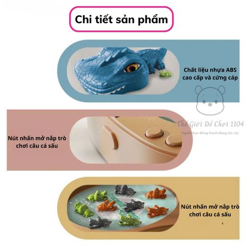 Đồ Chơi Câu Cá Cá Sấu Nam Châm Có Nhạc - Giúp Bé Phát Triển Kỹ Năng Tay-Mắt