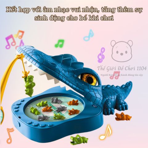 Đồ Chơi Câu Cá Cá Sấu Nam Châm Có Nhạc - Giúp Bé Phát Triển Kỹ Năng Tay-Mắt