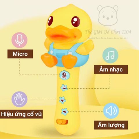 Micro Đồ Chơi Vịt B.Duck Hát Karaoke Cho Bé – Đồ Chơi Giáo Dục Giúp Phát Triển Kỹ Năng Âm Nhạc