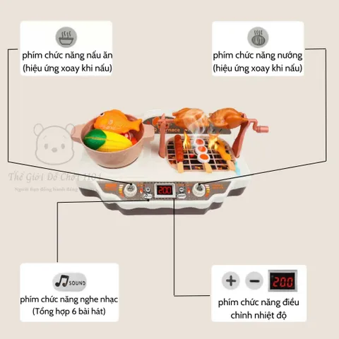 Bộ Đồ Chơi Nấu Ăn BBQ Hiệu Ứng Hơi Nước – Cho Bé Trải Nghiệm Chân Thực