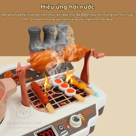 Bộ Đồ Chơi Nấu Ăn BBQ Hiệu Ứng Hơi Nước – Cho Bé Trải Nghiệm Chân Thực
