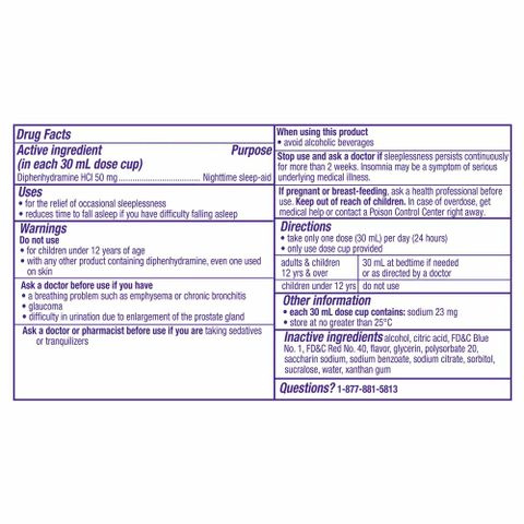 Siro hương Berry hỗ trợ ngủ ngon Vicks ZzzQuil Nighttime Sleep-Aid 354ml, Mỹ