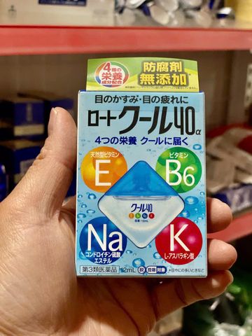 Nước Nhỏ Mắt Rohto Vita 40 - Giảm Mệt Mỏi Mắt, Hỗ Trợ Thị Lực và Thư Giãn, Chứa Vitamin E, B6, K, Na