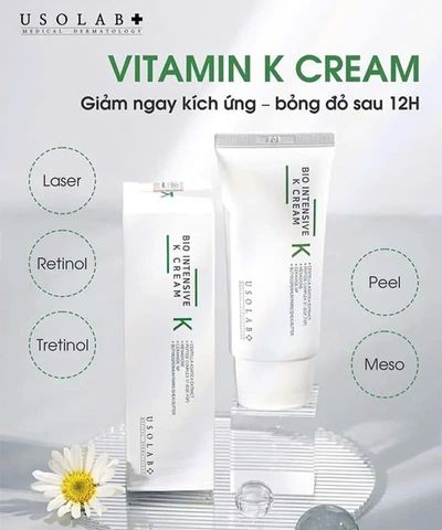 Kem Dưỡng Usolab Bio Intensive K Cream 50ml - Phục Hồi, Làm Dịu Da Nhạy Cảm, Dưỡng Ẩm Sâu, Chăm Sóc Da Tổn Thương nhiễm cort