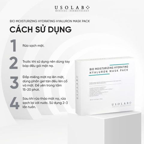 Mặt nạ Cấp Ẩm Usolab - 10 Miếng Dưỡng Ẩm Cho Làn Da Khô Ráp, Giúp Da Mềm Mịn và Sáng Hồng, Chứa Hyaluronic Acid