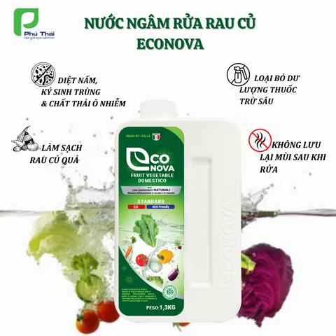 Nước ngâm rửa rau củ quả Econova (Chai 1.3kg)
