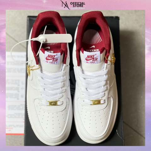 Giày Thể Thao Nike Air Force 1 Low Đặc Biệt - Trắng Gót Đỏ Đồng Xu - Sneaker Thời Trang Năng Động Cho Nữ