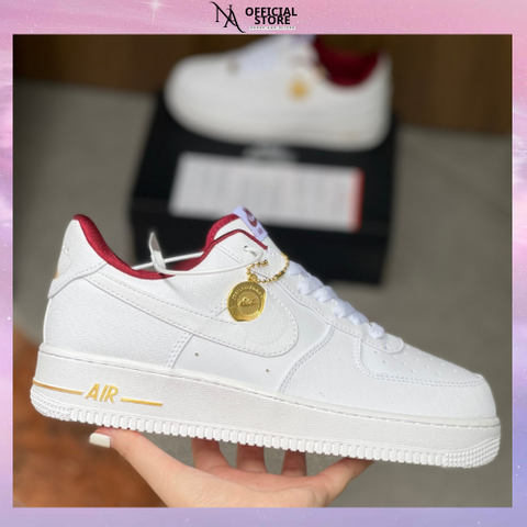 Giày Thể Thao Nike Air Force 1 Low Đặc Biệt - Trắng Gót Đỏ Đồng Xu - Sneaker Thời Trang Năng Động Cho Nữ