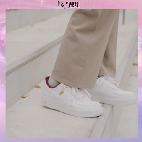 Giày Thể Thao Nike Air Force 1 Low Đặc Biệt - Trắng Gót Đỏ Đồng Xu - Sneaker Thời Trang Năng Động Cho Nữ