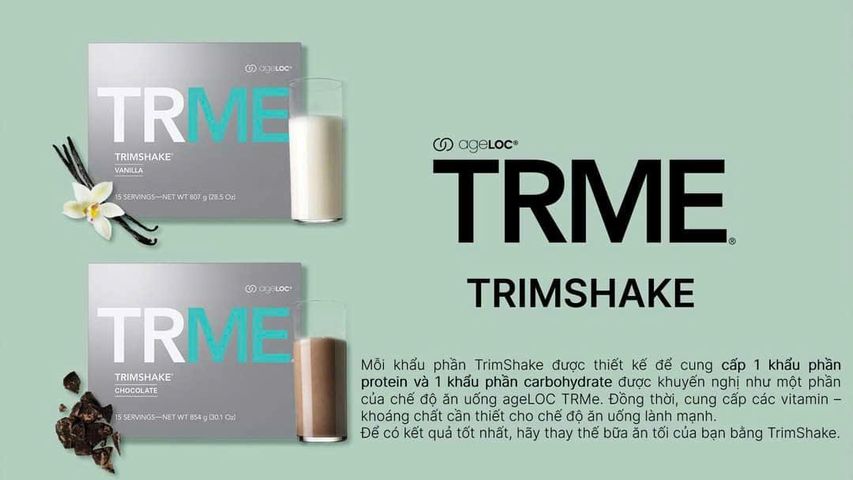 Bộ 2 hộp Thực phẩm bổ sung Nuskin ageLOC TRME TRIMSHAKE socola và vani - Giải pháp kiểm soát cân nặng, cung cấp năng lượng và dinh dưỡng cho da