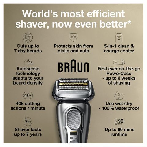 Máy cạo râu Braun Series 9 Pro 9476cc chính hãng, máy cạo râu nam