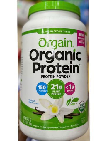 Bột Đạm Thực Vật Hữu Cơ Orgain Organic Protein 1.24kg - Hương Vị Vani - Bổ Sung Protein Tự Nhiên Cho Người Tập Gym và Ăn Chay