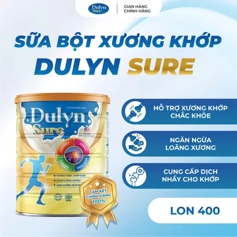 Sữa Bột Xương Khớp Dulyn Sure 400G Cải Thiện Xương Khớp,Ngăn Ngừa Thoái Hóa,Phòng Chống Loãng Xương