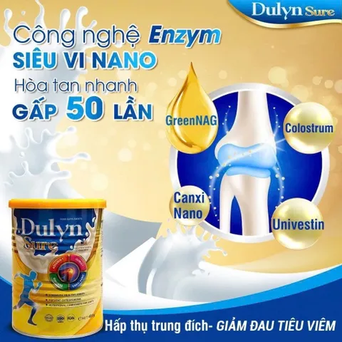 [MUA 2 TẶNG 1 ] Sữa Bột Xương Khớp Dulyn Sure 400G Cải Thiện Xương Khớp,Ngăn Ngừa Thoái Hóa,Phòng Chống Loãng Xương