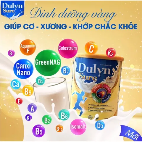 [MUA 5 TẶNG 3 ] Sữa Bột Xương Khớp Dulyn Sure 400G Cải Thiện Xương Khớp,Ngăn Ngừa Thoái Hóa,Phòng Chống Loãng Xương