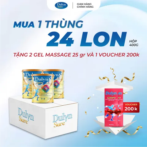 [1 THÙNG ] Sữa Bột Xương Khớp Dulyn Sure 400G Cải Thiện Xương Khớp,Ngăn Ngừa Thoái Hóa,Phòng Chống Loãng Xương