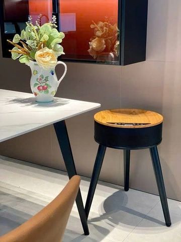 Quạt Sưởi Gốm Unold Henry 86545 - Bàn Trang Trí Kiêm Quạt Sưởi 2000W - Thiết Kế Đen Vân Gỗ, Tiết Kiệm Năng Lượng, Điều Khiển Từ Xa