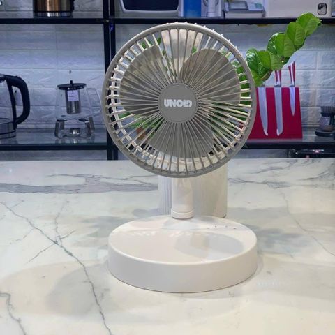 Quạt Tích Điện Gấp Gọn Unold 86720 - Quạt Di Động Có Pin, Điều Chỉnh Cao Thấp, Nhiều Chế Độ Tốc Độ, Sạc Thiết Bị Di Động