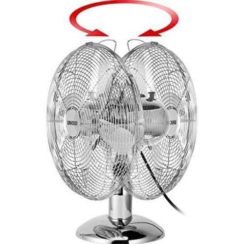 Quạt để bàn Unold Inox 86830 - Quạt Vintage Nhập Đức, Chất liệu Inox chống gỉ, Công suất 35W, Kích thước 34x24x42cm