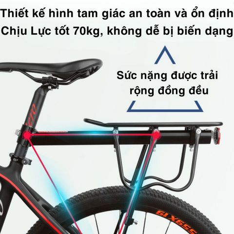 Gác Baga Xe Đạp PÊ ĐAN Yên Sau Xe Đạp Thể Thao Hợp Kim Nhôm Chắc Chắn