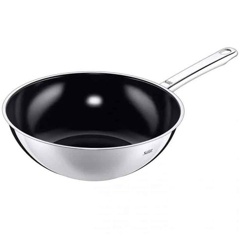 Chảo Xào Silit Wuhan 28cm - Chảo Inox Chống Dính Đun Từ, Chịu Nhiệt 400 Độ C, Phù Hợp Mọi Loại Bếp, Dùng Xào, Rán, Chiên Thực Phẩm