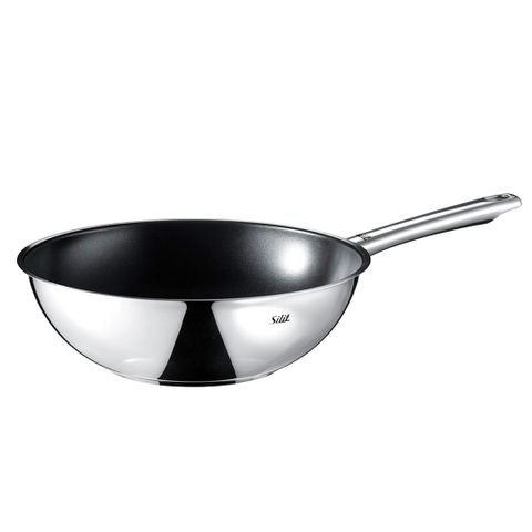 Chảo Xào Silit Wuhan 28cm - Chảo Inox Chống Dính Đun Từ, Chịu Nhiệt 400 Độ C, Phù Hợp Mọi Loại Bếp, Dùng Xào, Rán, Chiên Thực Phẩm