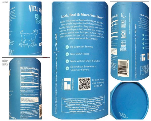 Bột Collagen Thủy Phân Vital Proteins Collagen Peptides 680g - Duy Trì Độ Đàn Hồi Da, Bổ Sung Dinh Dưỡng Tóc, Mỹ