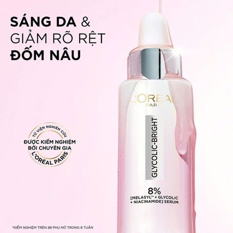 Serum L'oreal Glycolic-Bright 30ml - Làm Mờ Thâm Nám, Cải Thiện Sắc Tố Da, Serum Rạng Rỡ Cho Mọi Loại Da