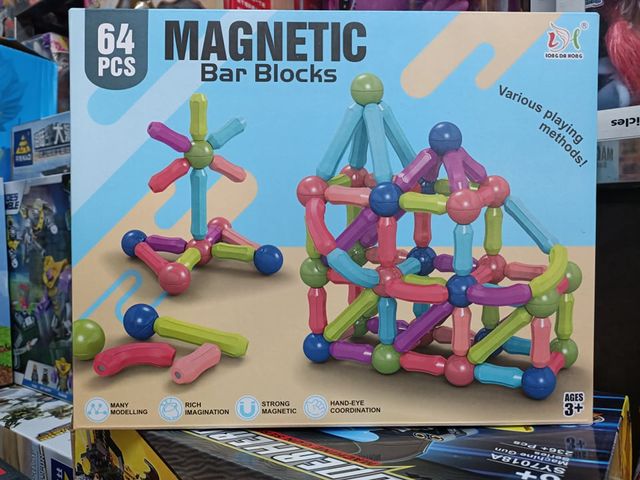 Đồ Chơi Lắp Ráp Thanh Nam Châm 64 Chi Tiết Magnetic Bar Blocks H05 - Sáng Tạo, Giáo Dục Cho Trẻ Em Từ 3 Tuổi