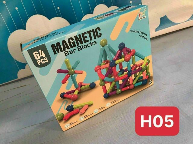 Đồ Chơi Lắp Ráp Thanh Nam Châm 64 Chi Tiết Magnetic Bar Blocks H05 - Sáng Tạo, Giáo Dục Cho Trẻ Em Từ 3 Tuổi