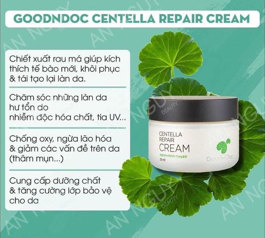 Kem Rau Má GoodnDoc Centella Repair Cream - Dưỡng Ẩm Da, Giảm Lão Hóa, Phục Hồi Da Nhạy Cảm, Chống Oxy Hóa, Dưỡng Trắng Da